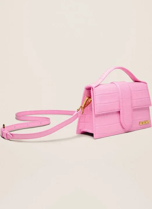 Jacquemus Grand Bambino Croco Pink