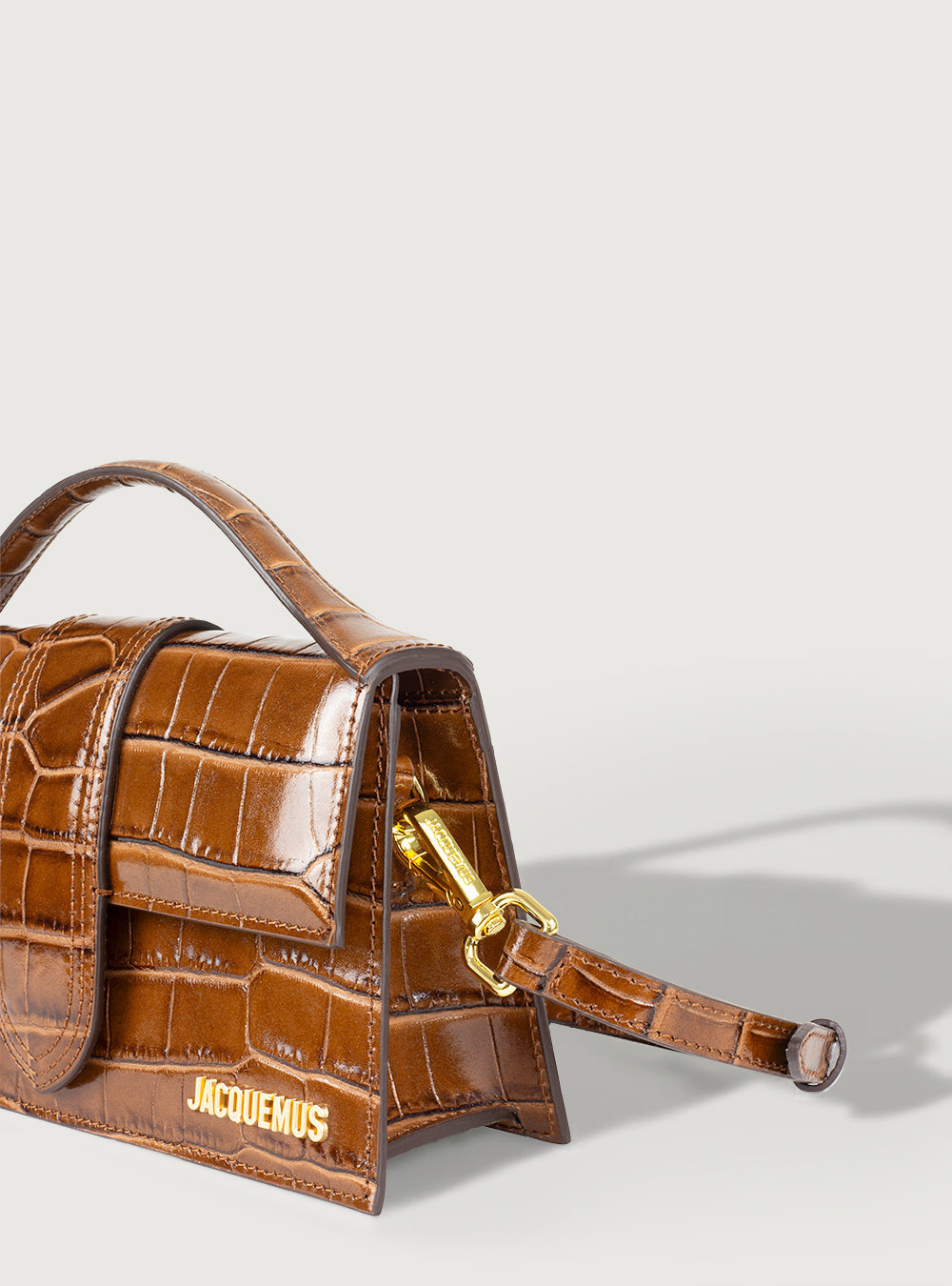 Jacquemus Grand Bambino Croco Light Brown