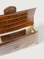 Jacquemus Grand Bambino Croco Light Brown