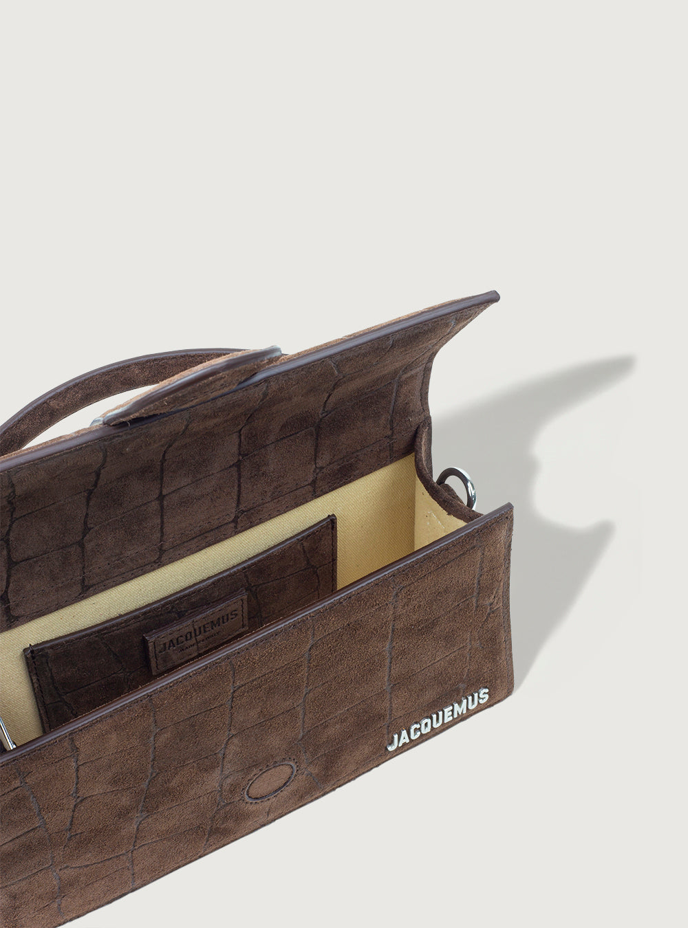 Jacquemus Grand Bambino Croco Soft Brown