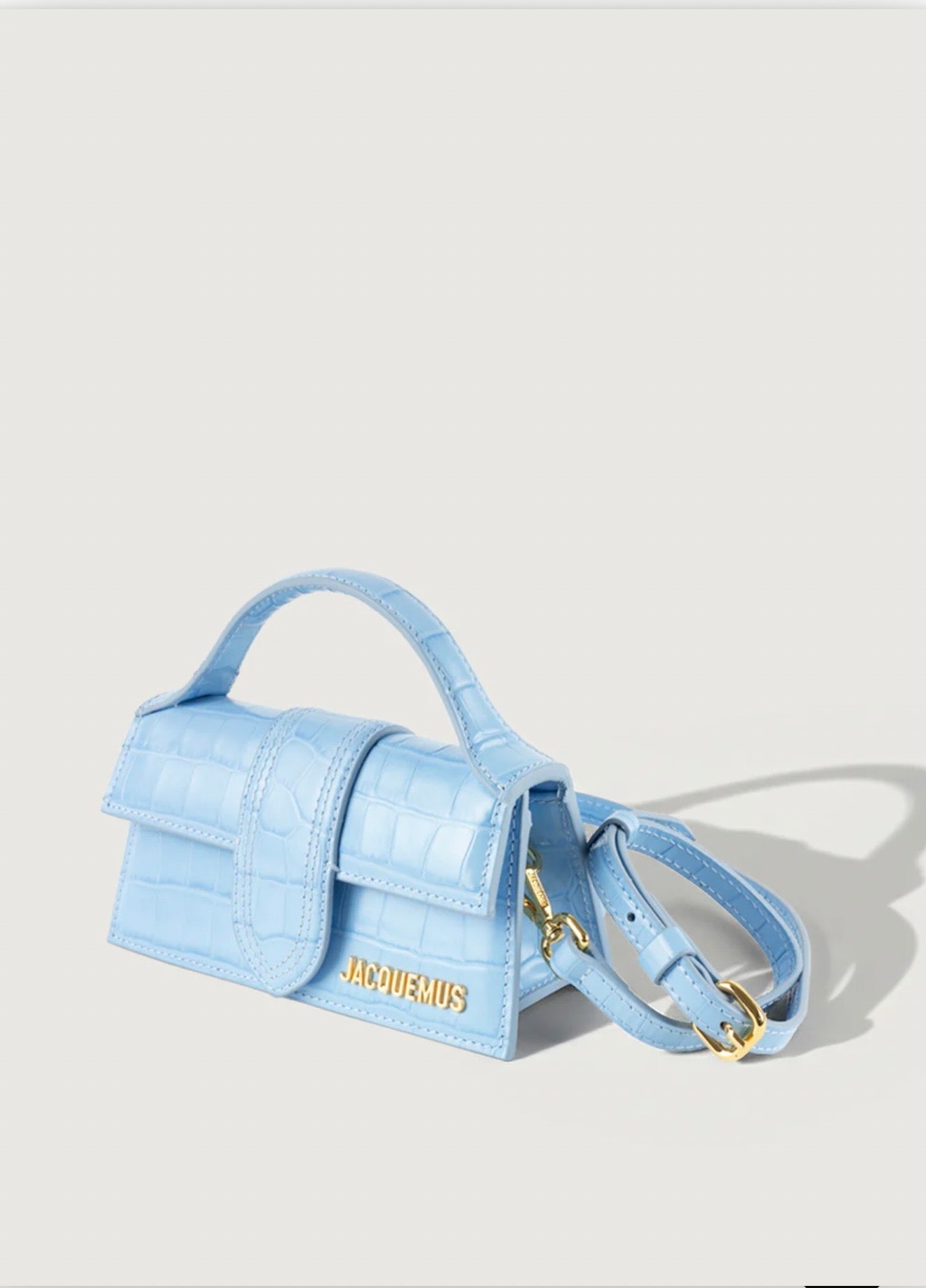 Jacquemus Bambino Croco Light Blue