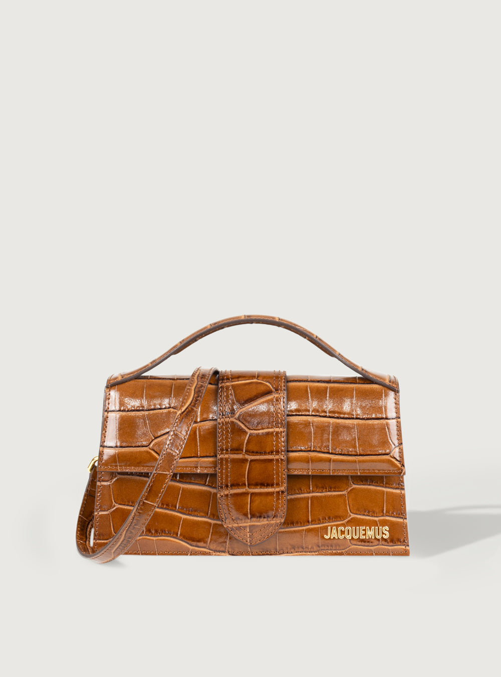 Jacquemus Grand Bambino Croco Light Brown