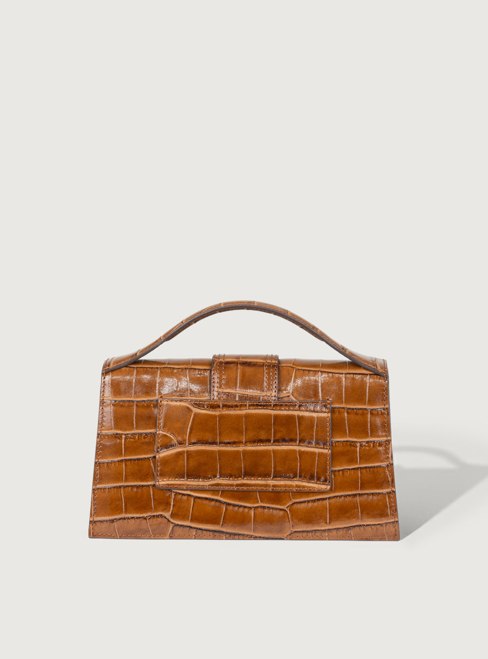 Jacquemus Grand Bambino Croco Light Brown