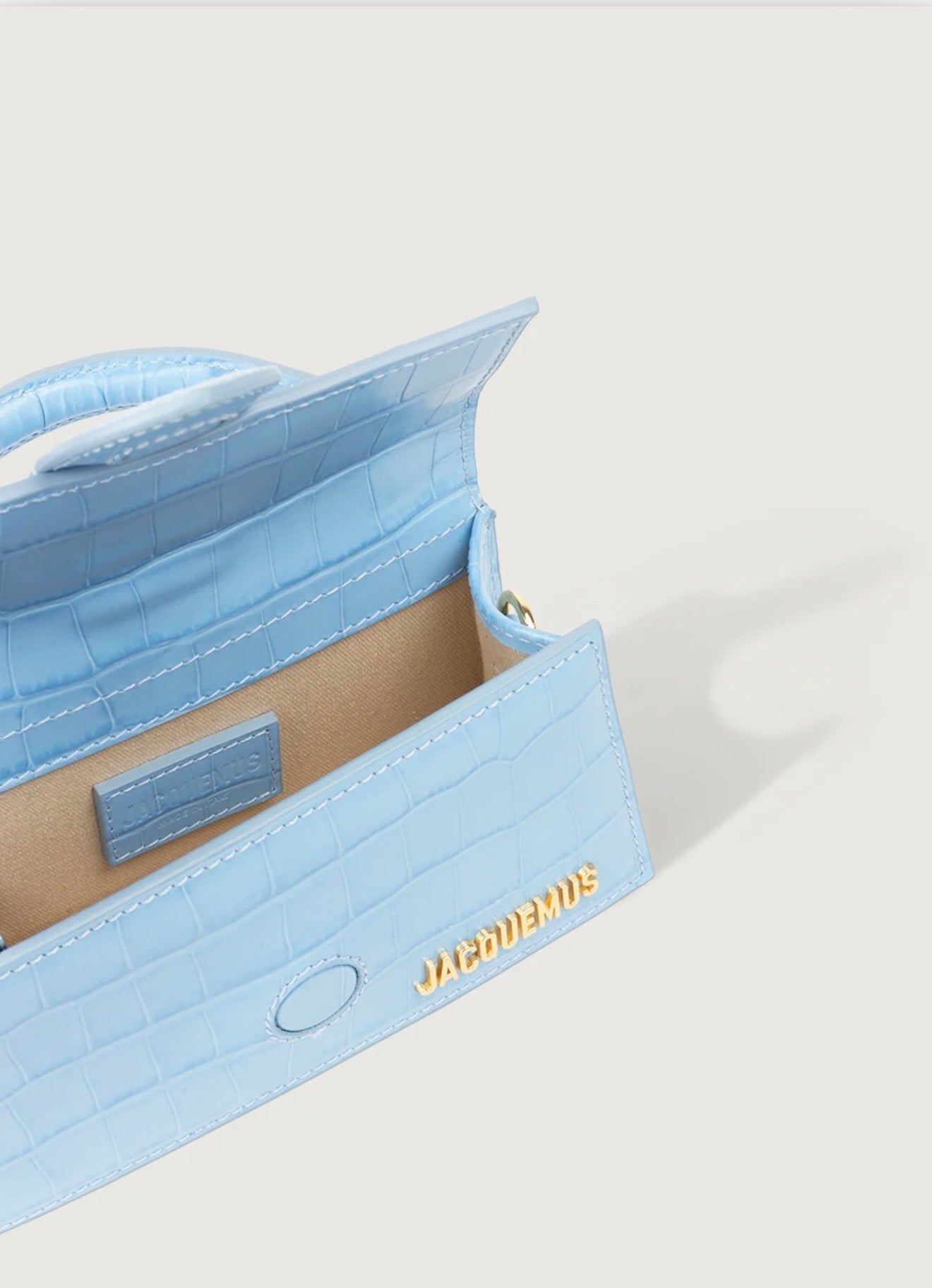 Jacquemus Bambino Croco Light Blue