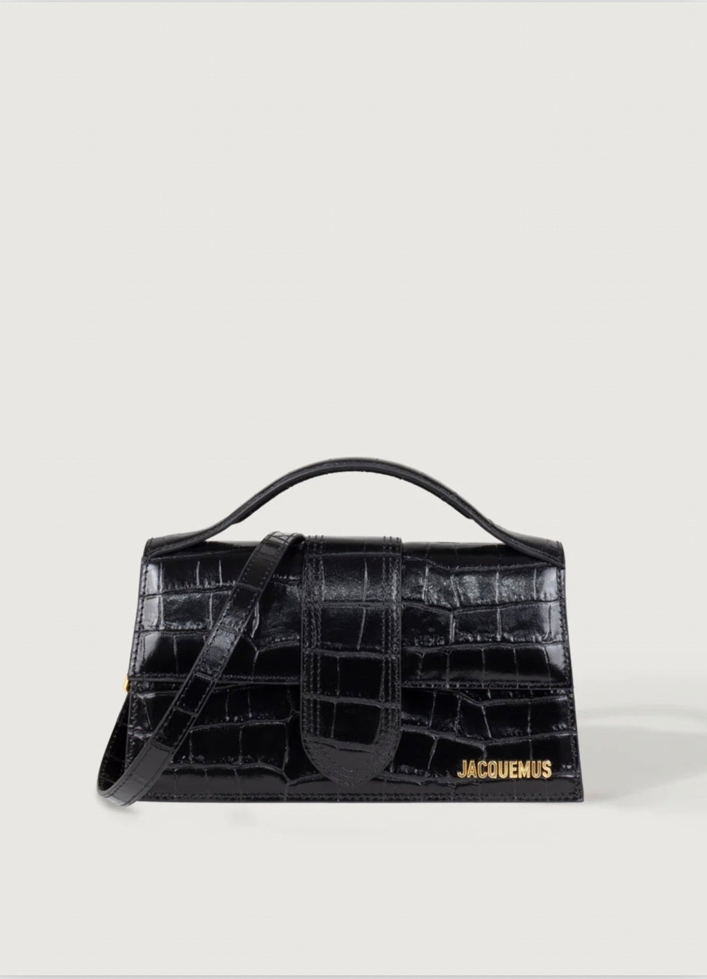Jacquemus Grand Bambino Croco Black