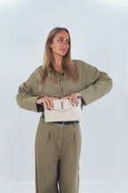 Pochette Uptown Shiny Embossed Crocodile Leather