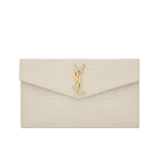 Pochette Uptown Shiny Embossed Crocodile Leather
