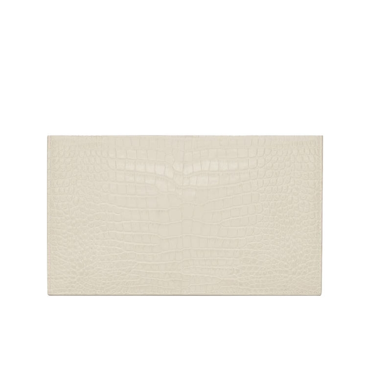 Pochette Uptown Shiny Embossed Crocodile Leather