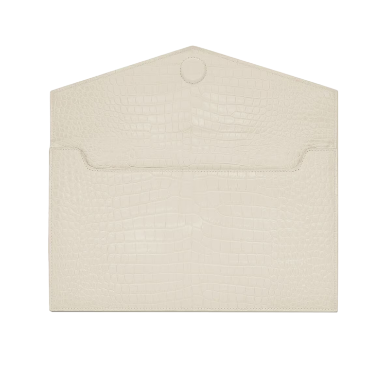Pochette Uptown Shiny Embossed Crocodile Leather